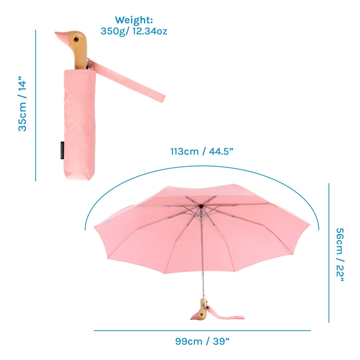 The Original Duckhead Pink Compact Umbrella