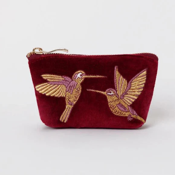 Elizabeth Scarlett Hummingbird Coin Purse In Ruby